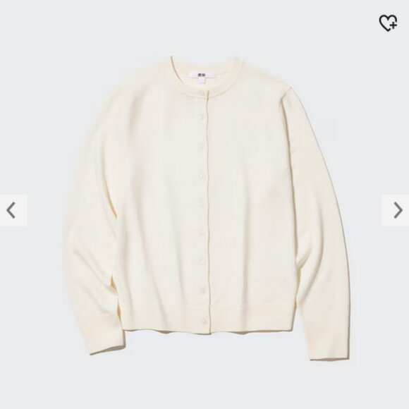 *SOLD* Extra Fine Merino Crew Neck Cardigan Small Uniqlo - Picture 4 of 5